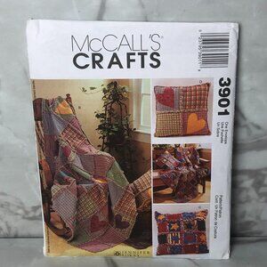 McCall's Pattern 3901 Rag Patch Quilt Patchwork Throw Applique Pillow
